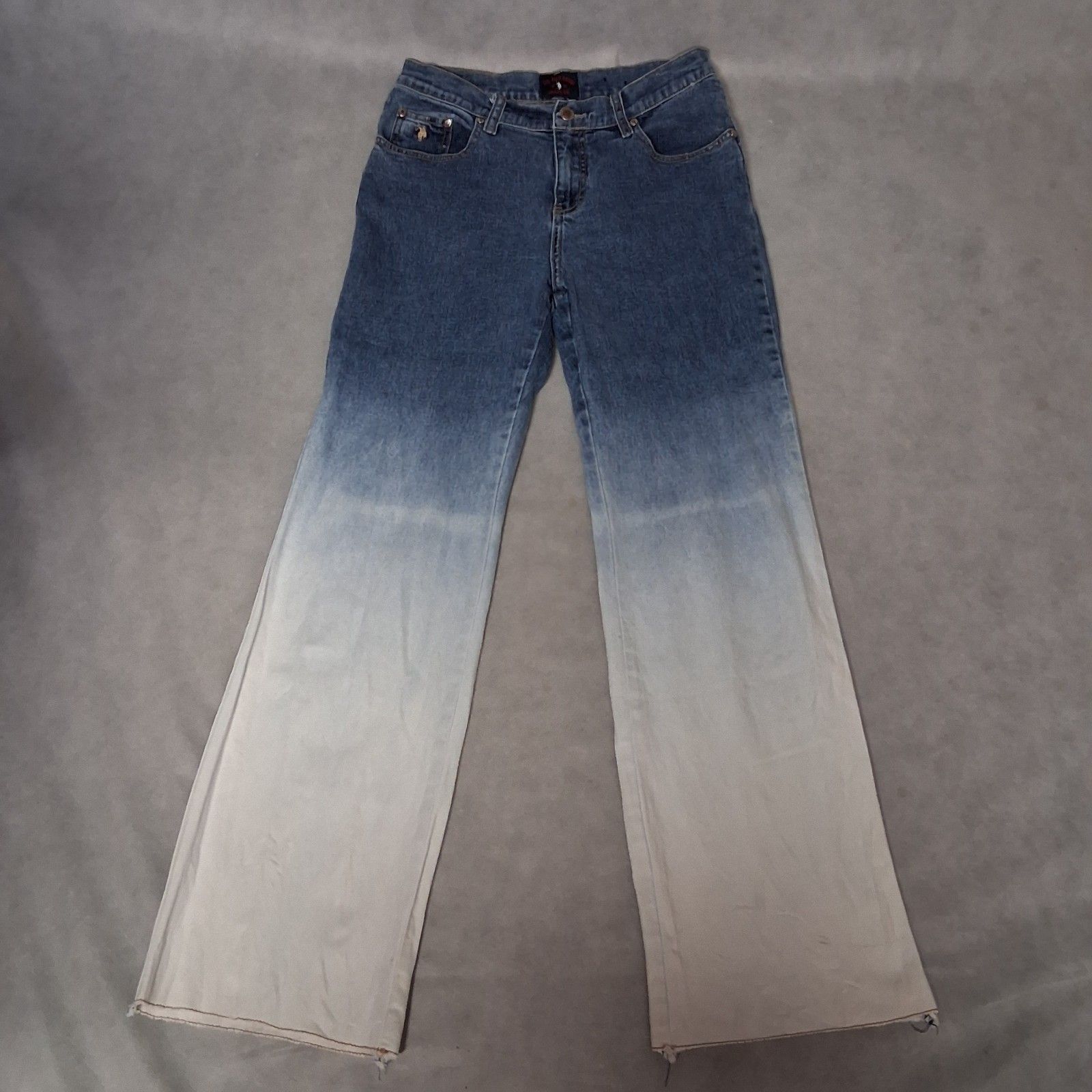 Y2k Us Polo Assn Blue Jeans Women's 9/10 (29x31) Med-Light Hombre Washed Bootcut